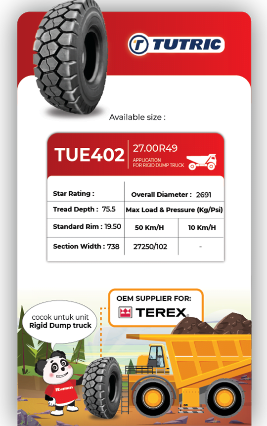 Tutric TUE402 27.00R49 Ply Rating ★★