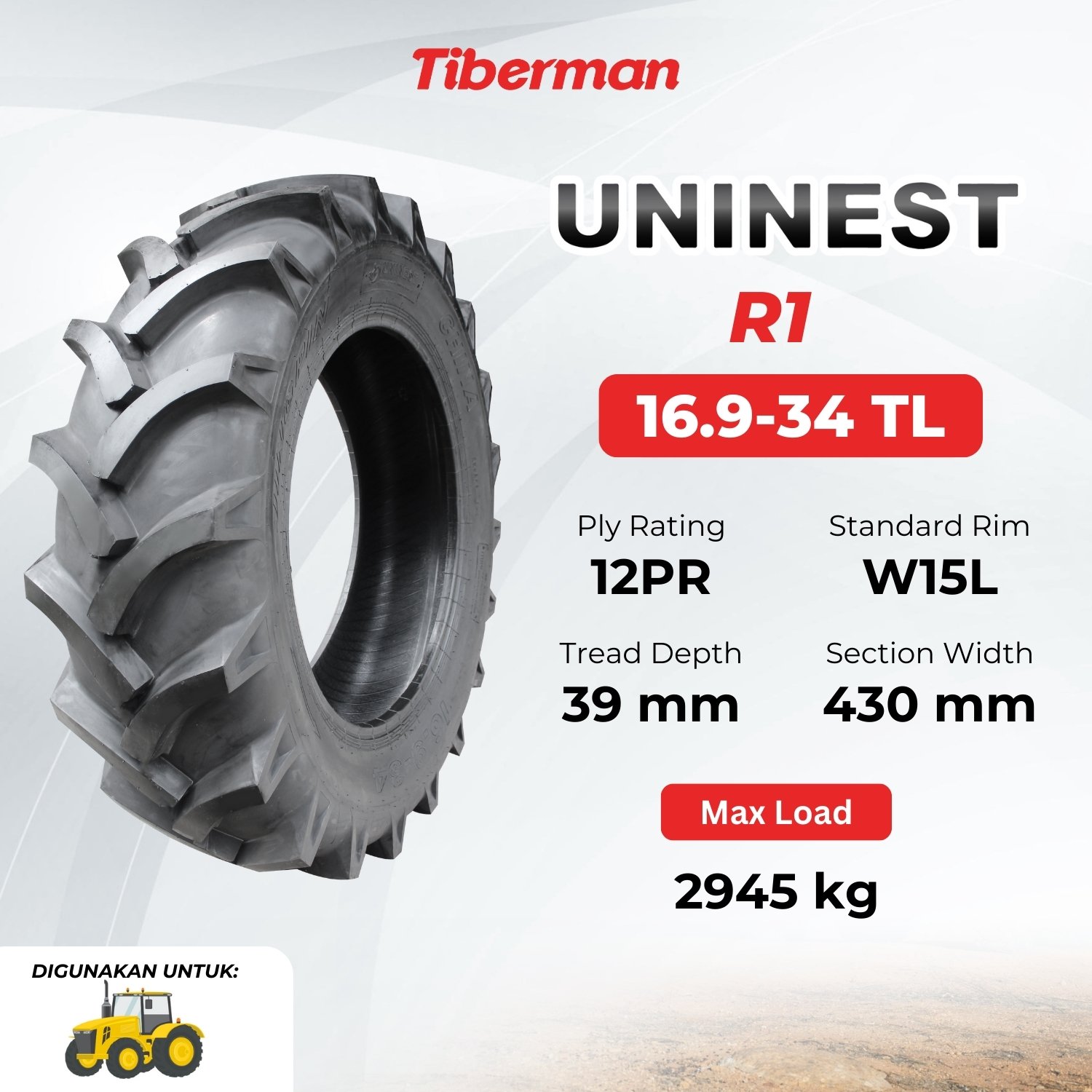 Uninest R1 16.9-34 12PR - Image 3