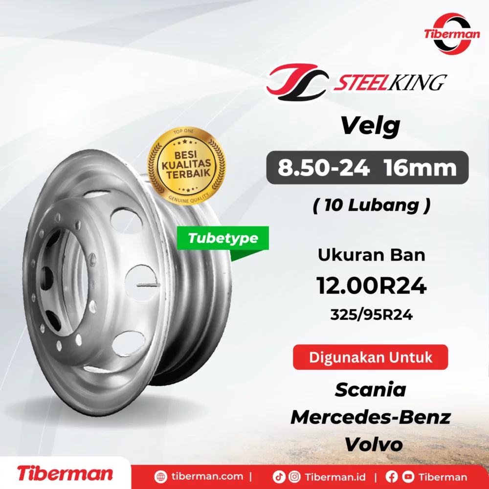 Velg SteelKing 12.00R24 8.50 x 24 ( 10 Lubang ) 16mm Tubetype