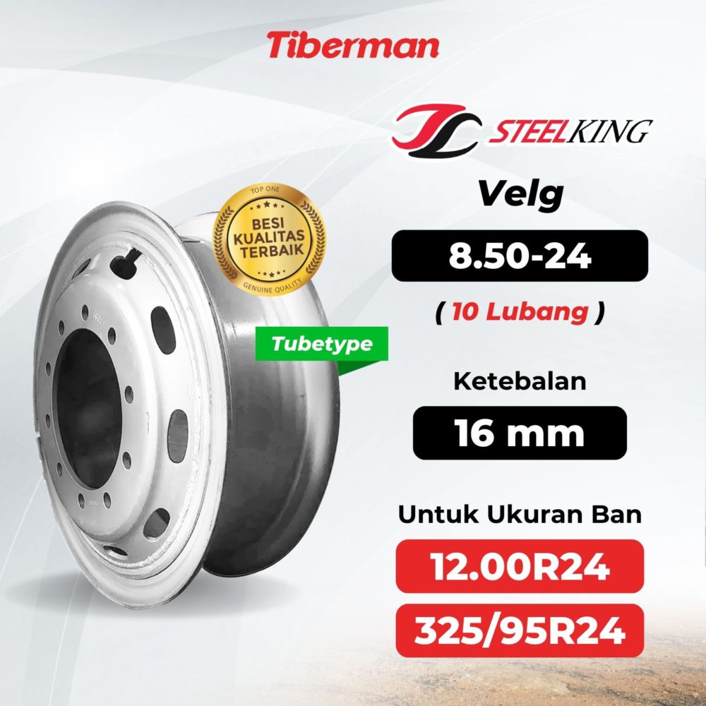 Velg SteelKing 12.00R24 8.50 x 24 ( 10 Lubang ) 16mm Tubetype