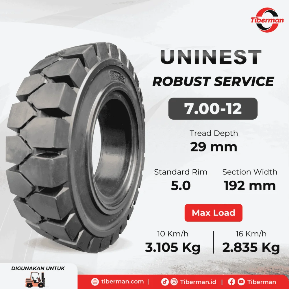 Uninest Robust Services Solid Tyre 7.00-12