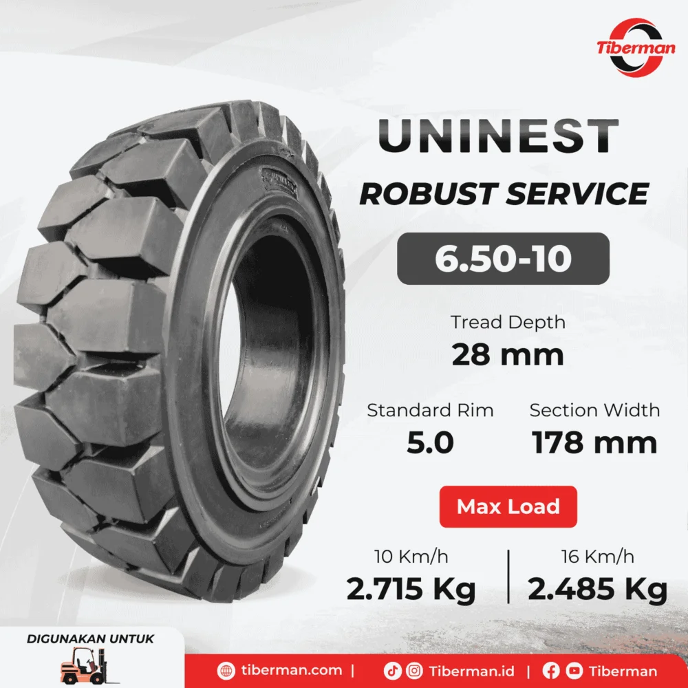 Uninest Robust Services Solid Tyre 6.50-10