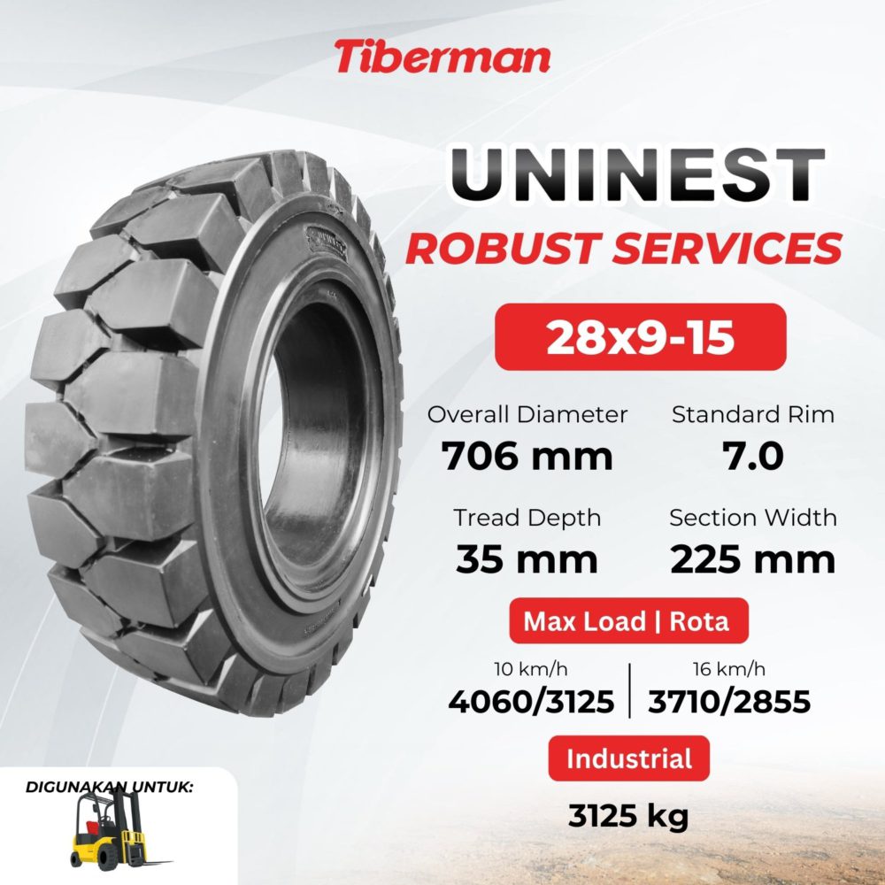 Uninest Robust Services Solid Tyre 28x9-15