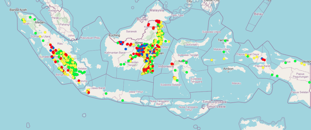 Peta persebaran daerah penghasil batubara di Indonesia