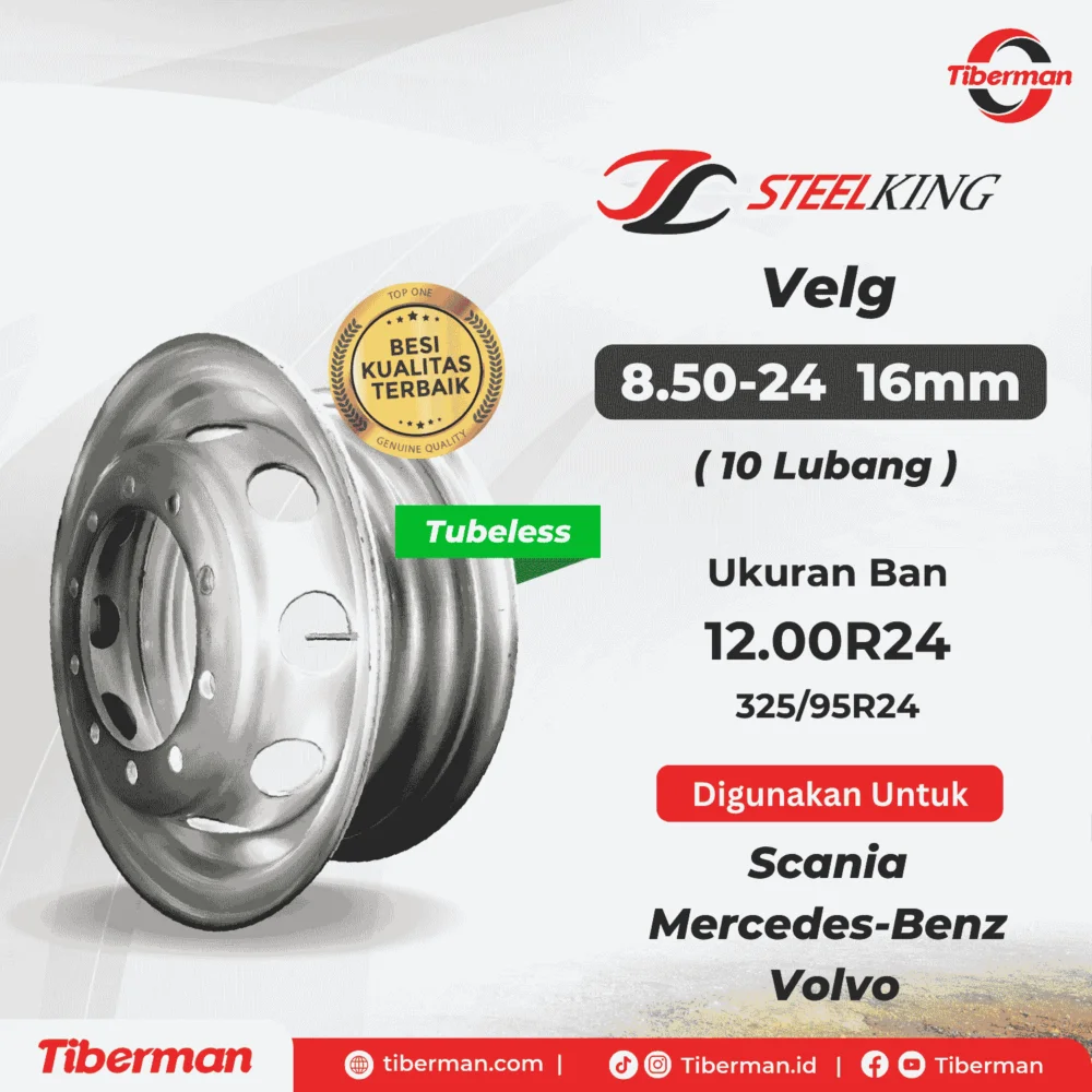 Velg SteelKing 12.00R24 8.50 x 24 ( 10 Lubang ) 16mm Tubebless