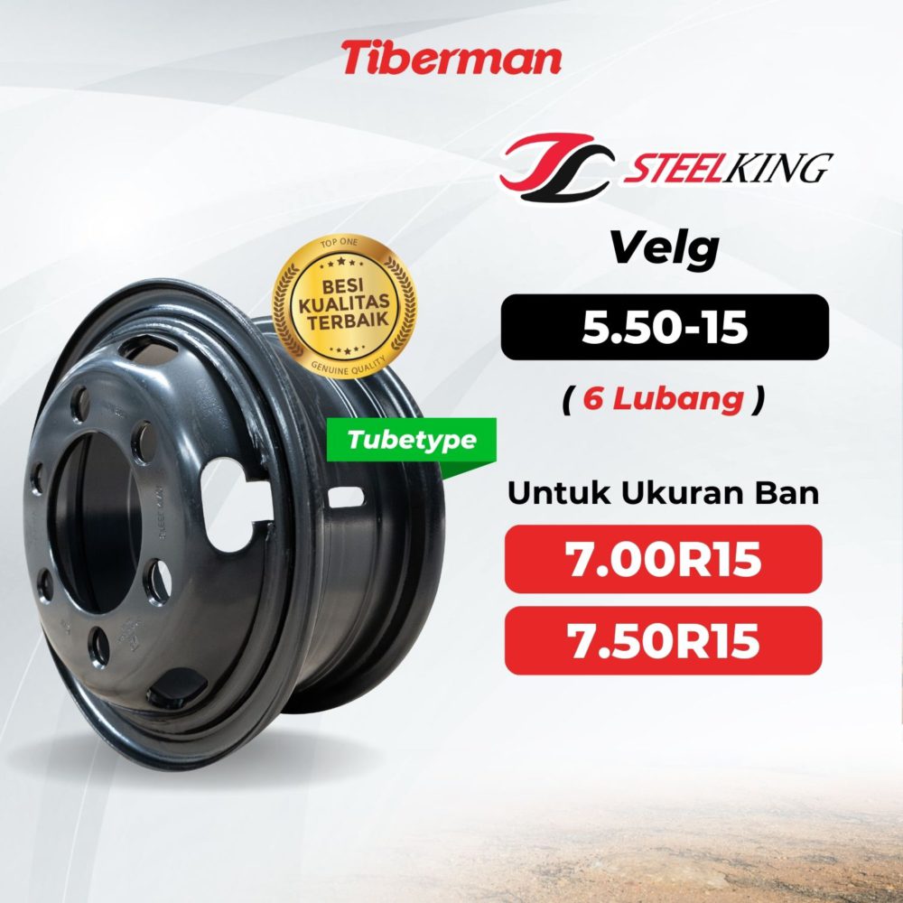 Velg SteelKing 7.00R15/7.50R15 5.50-15 (6 Lubang) Tubetype