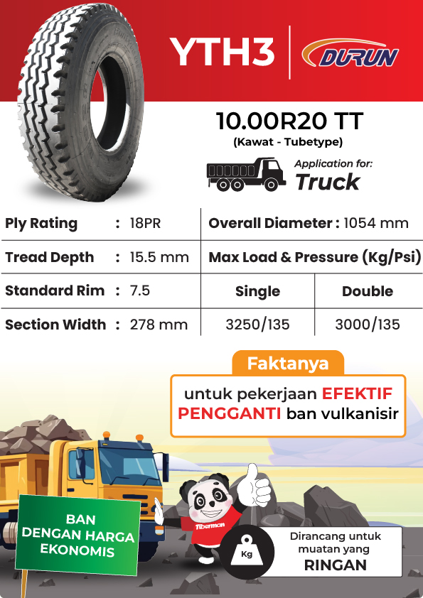 Durun YTH3 10.00R20 18PR